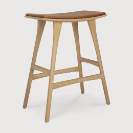Tabouret de bar Osso en chêne - cuir cognac Ethnicraft
