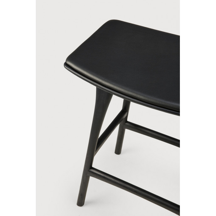 Tabouret de bar Osso en chêne brun - cuir marron Ethnicraft