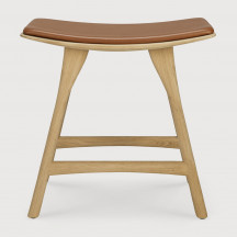 Tabouret Osso en chêne - cuir cognac Ethnicraft