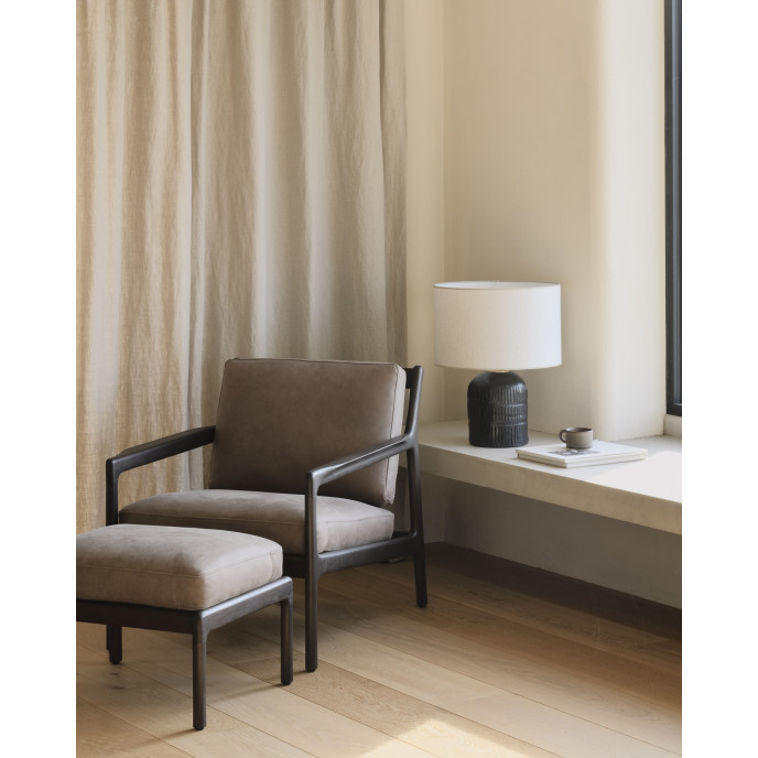 Fauteuil Jack coussin cuir Marron Ethnicraft