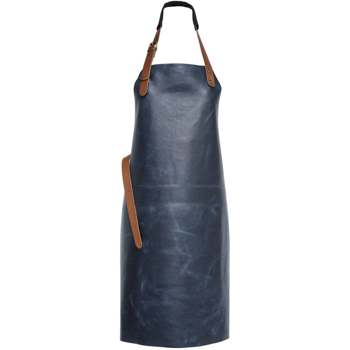 Tablier en cuir de buffle lisse Tennessee Taille L - Bleu Xapron