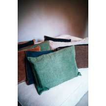 Coussin en lin L 70 x l 50 cm Basics - Vert Pomax