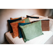 Coussin en lin L 70 x l 50 cm Basics - Vert Pomax