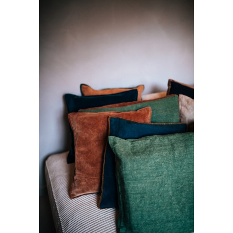 Coussin en lin L 70 x l 50 cm Basics - Vert Pomax