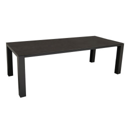 Table fixe Torino 240/100/74 en Aluminium/Kedra - Graphite/Black B Océo