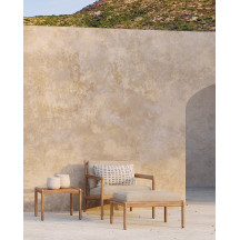 Repose-pieds en teck & tissu - couleur sable Ethnicraft