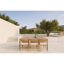 Bain de soleil Jack multiposition en teck + coussin sable Ethnicraft