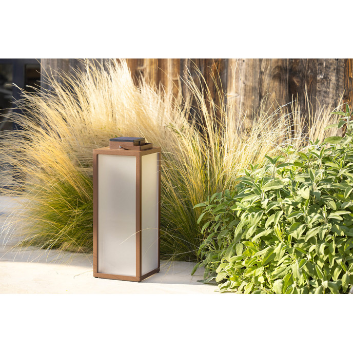 Lanterne solaire Tradition H 65 cm - Corten Les Jardins