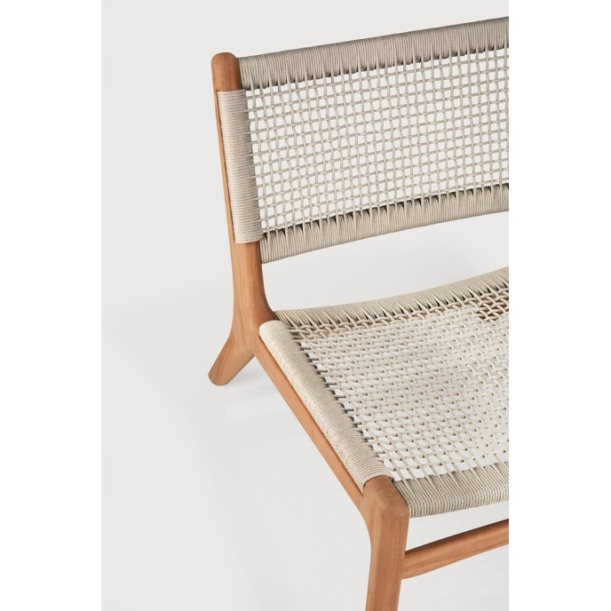Fauteuil Jack en teck & tissu tressé beige Ethnicraft