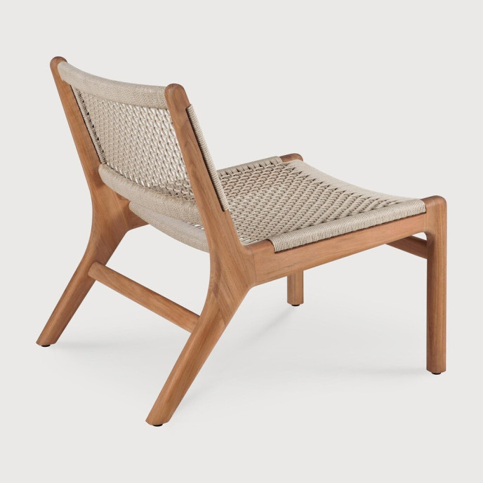 Fauteuil Jack en teck & tissu tressé beige Ethnicraft