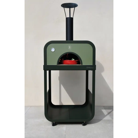Four à bois Le Flambeur 90 - vert eucalyptus  - sur pieds Ephrem