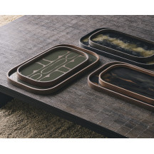 Plateau en Verre rectangulaire Organic Ethnicraft