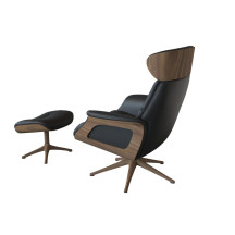 Fauteuil Clément Medium Tissu Savoie Pieds Noyer Satin Platine Flexlux