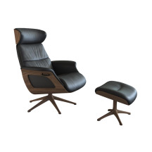 Fauteuil Clément Medium Tissu Savoie Pieds Noyer Satin Platine Flexlux