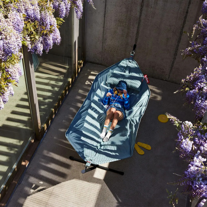 Hamac Headdemock Superb avec oreiller et base noire - Pacific blue Fatboy®
