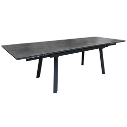 Table Agra 150/200/250 cm - Graphite et Anthracite Proloisirs