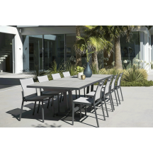 Table extensible plateau latté AMAKA - Gris espace Les Jardins