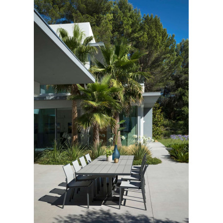 Table extensible plateau latté AMAKA - Gris espace Les Jardins