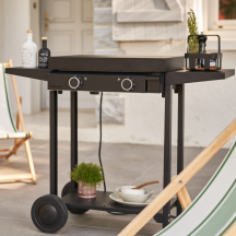 Couvercle pour plancha Base 60 en acier noir Forge Adour