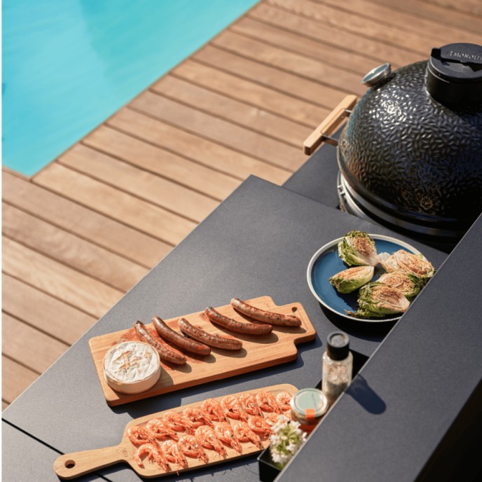 Support Kamado fermé en acier noir Forge Adour