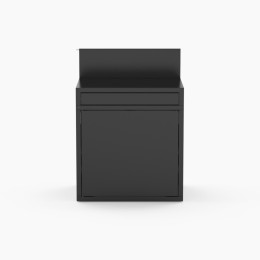 Meuble de cuisine extérieure desserte en acier fermé noir Forge Adour