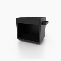 Desserte roulante acier fermé noir Forge Adour