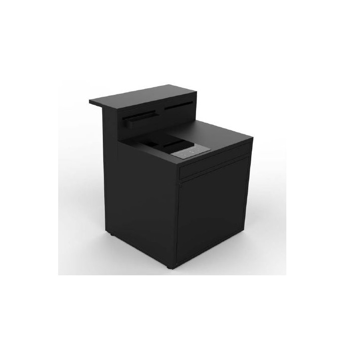 Meuble de cuisine extérieur avec support à induction en acier noir Forge Adour