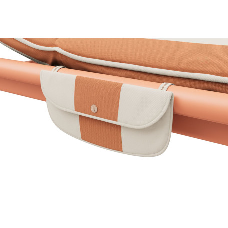 Lit de repos d’extérieur Sunbun Terracotta / Stripe Orange Creme Fatboy®