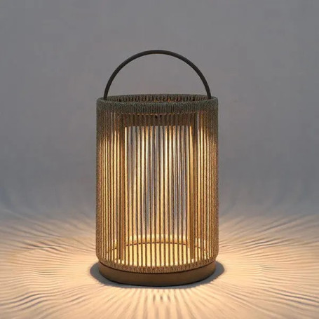 Lantèrne solaire Ø35 cm/ H 45 cm beige - Les Jardins