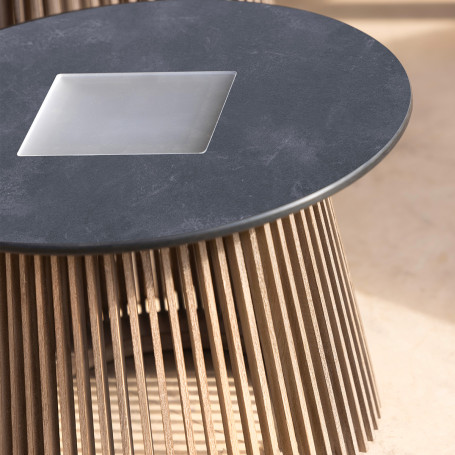Table basse solaire Ø 50 cm Tecka 500 lumens - Les Jardins