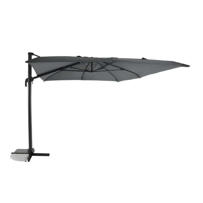 Parasol déporté Deluxe+ 3 x3 m Gris Chiné MWH