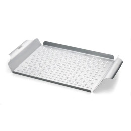 Plat de cuisson en acier inoxydable rectangle Weber