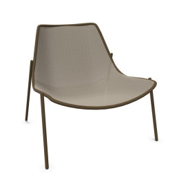 Fauteuil bas Round - Marron Emu