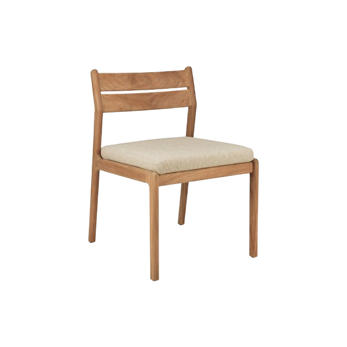 Chaise Jack en teck & tissus - couleur sable Ethnicraft