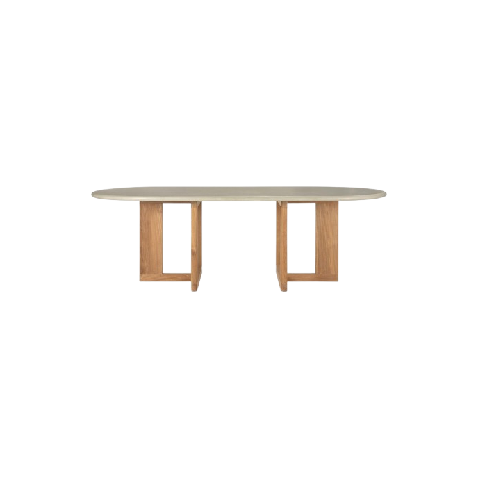 Table Trestle en Teck & béton 240 x 110 Ethnicraft