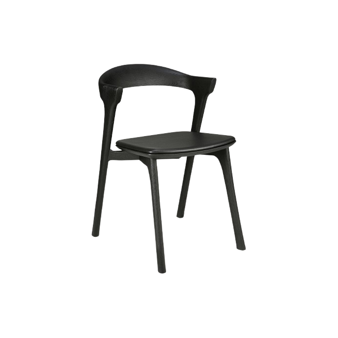 Chaise Bok en chêne noir - cuir noir Ethnicraft