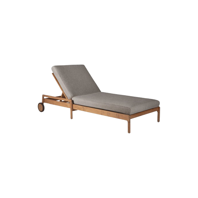 Bain de soleil Jack multiposition en teck + coussin moka Ethnicraft