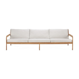 Canapé Jack en teck et tissu - couleur blanc cassé L 265 Ethnicraft