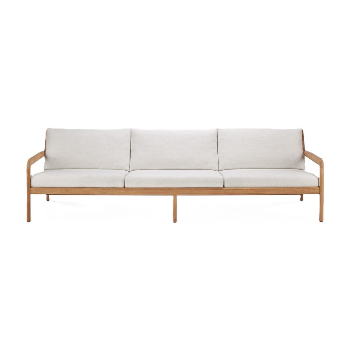 Canapé Jack en teck et tissu - couleur blanc cassé L 265 Ethnicraft