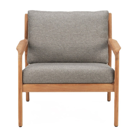 Fauteuil Jack en teck et tissu - couleur mocha Ethnicraft