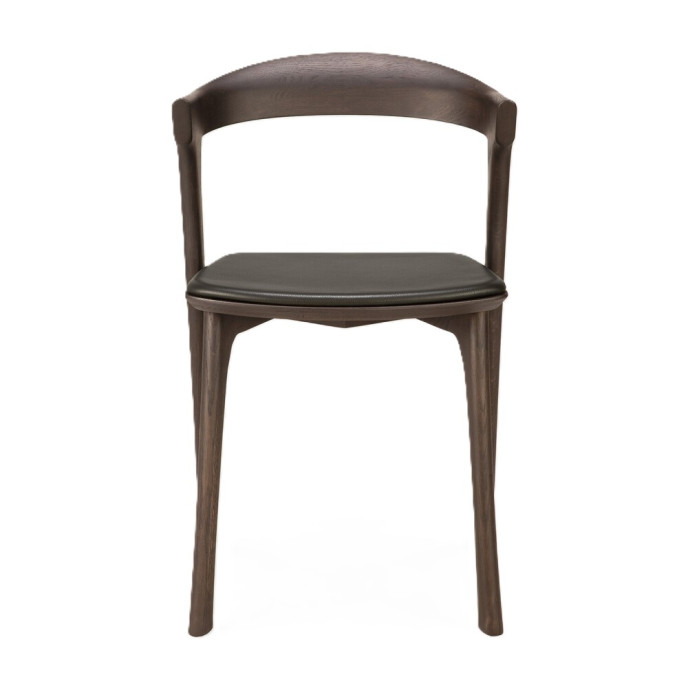 Chaise Bok en chêne brun - cuir marron Ethnicraft