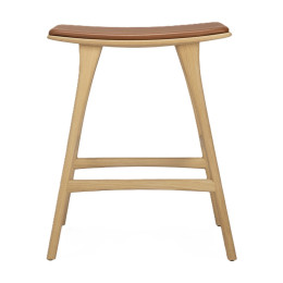Tabouret de bar Osso en chêne - cuir cognac Ethnicraft