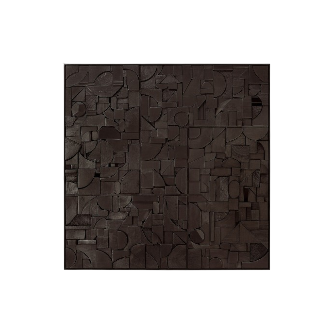 Décoration murale Teck 100x100 - Noir Ethnicraft