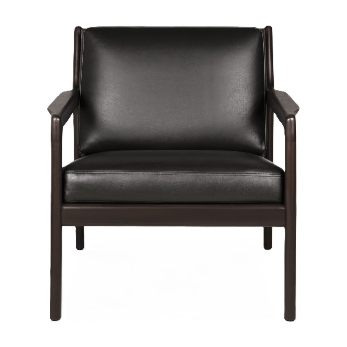 Fauteuil Jack coussin cuir Noir Ethnicraft