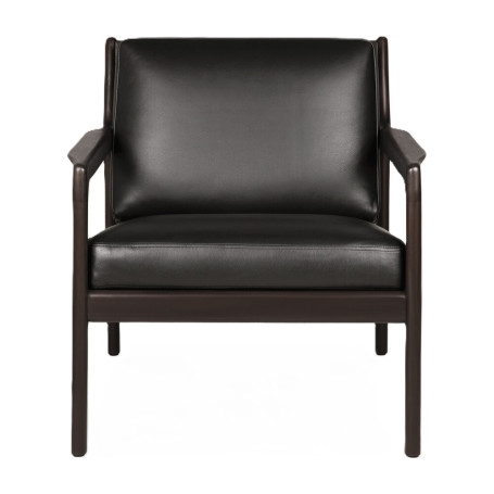 Fauteuil Jack coussin cuir Noir Ethnicraft
