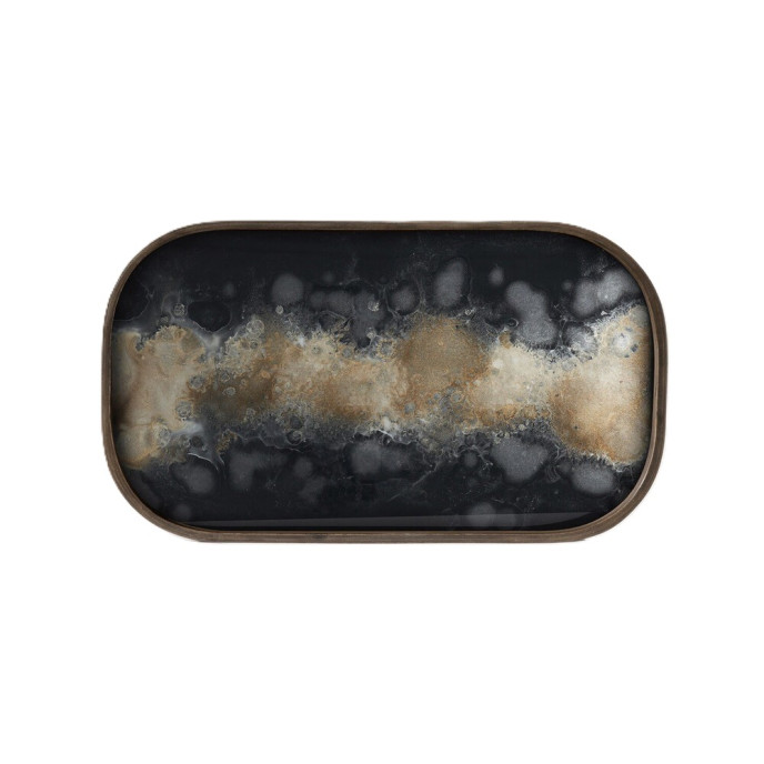 Vide-poches en verre Black Organic Ethnicraft