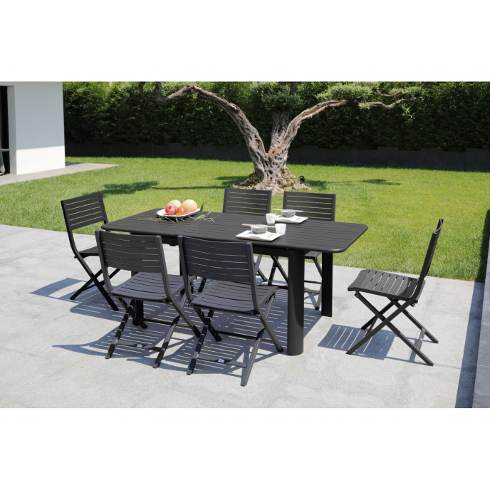 Table Extensible Eos 130/180 cm Graphite Proloisirs