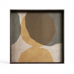 Plateau en verre Overlapping Dots cannelle Ethnicraft