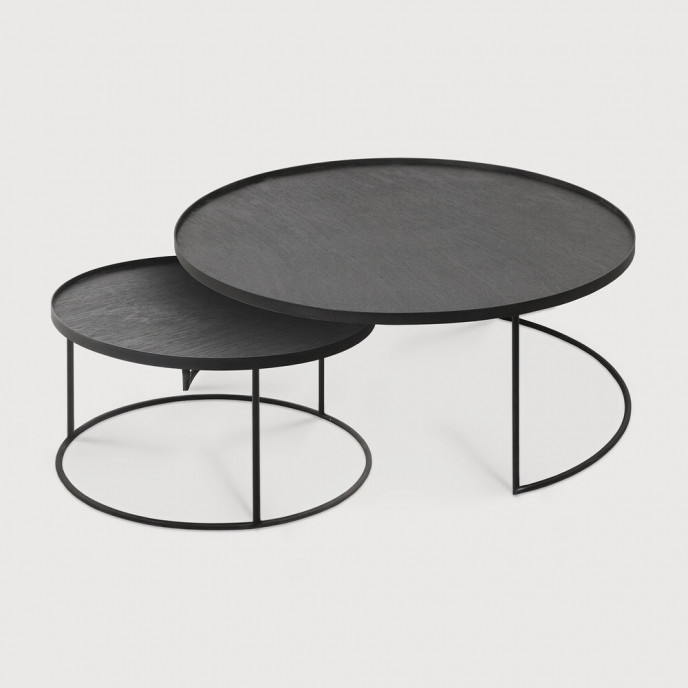 Set de tables basses pour plateaux ronds Ethnicraft