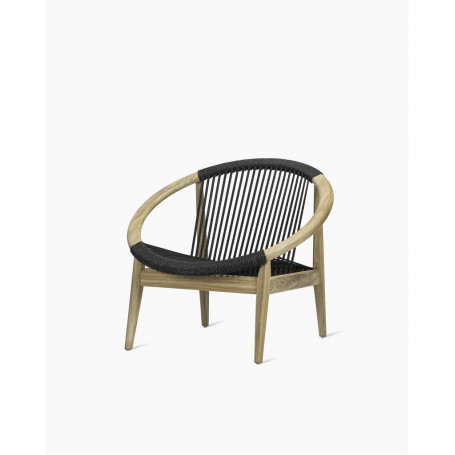 Fauteuil Lounge Frida teck / corde anthracite Vincent Sheppard